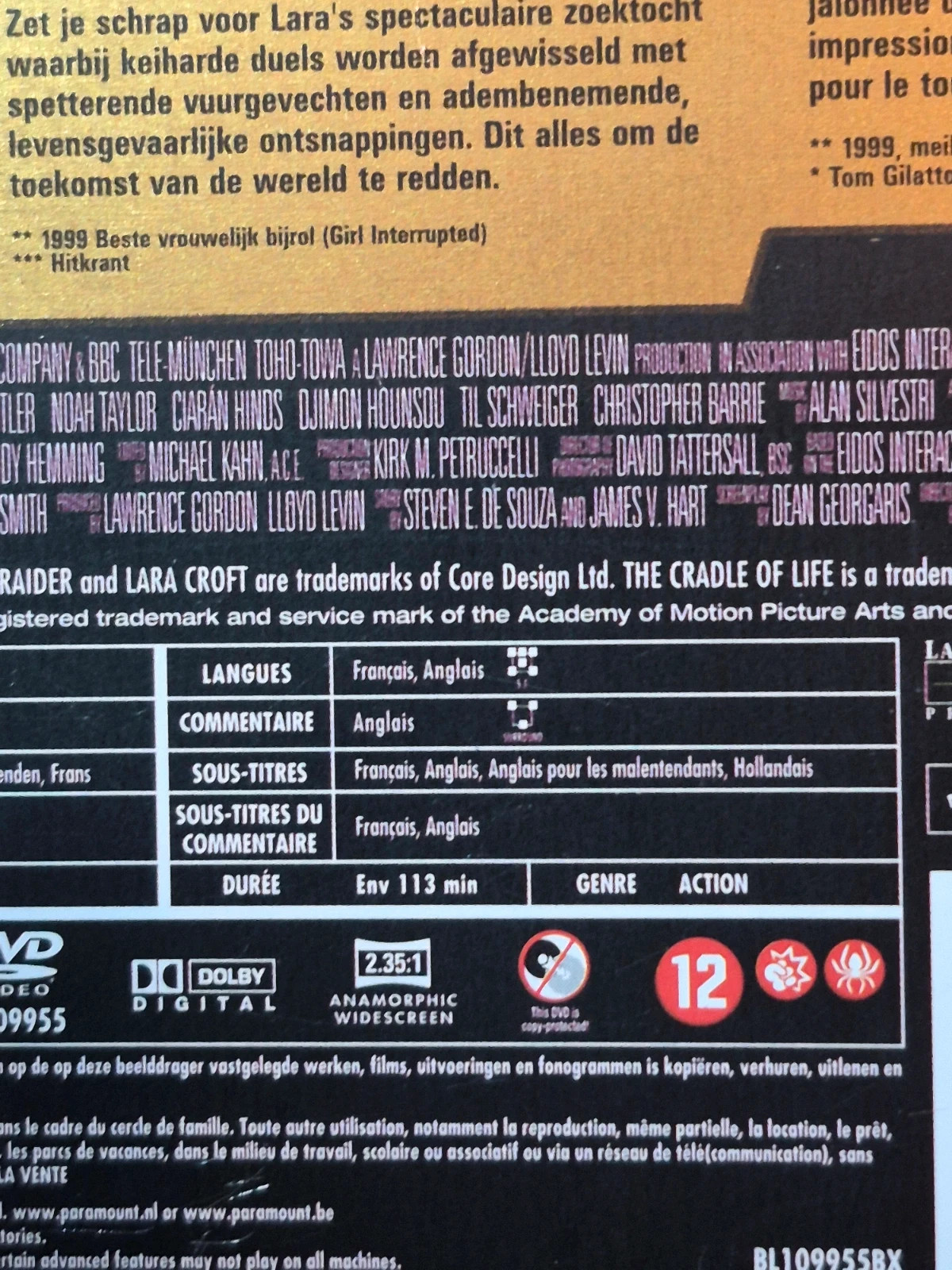 Dvd steelbook Tomb Raider le berceau de la vie 3
