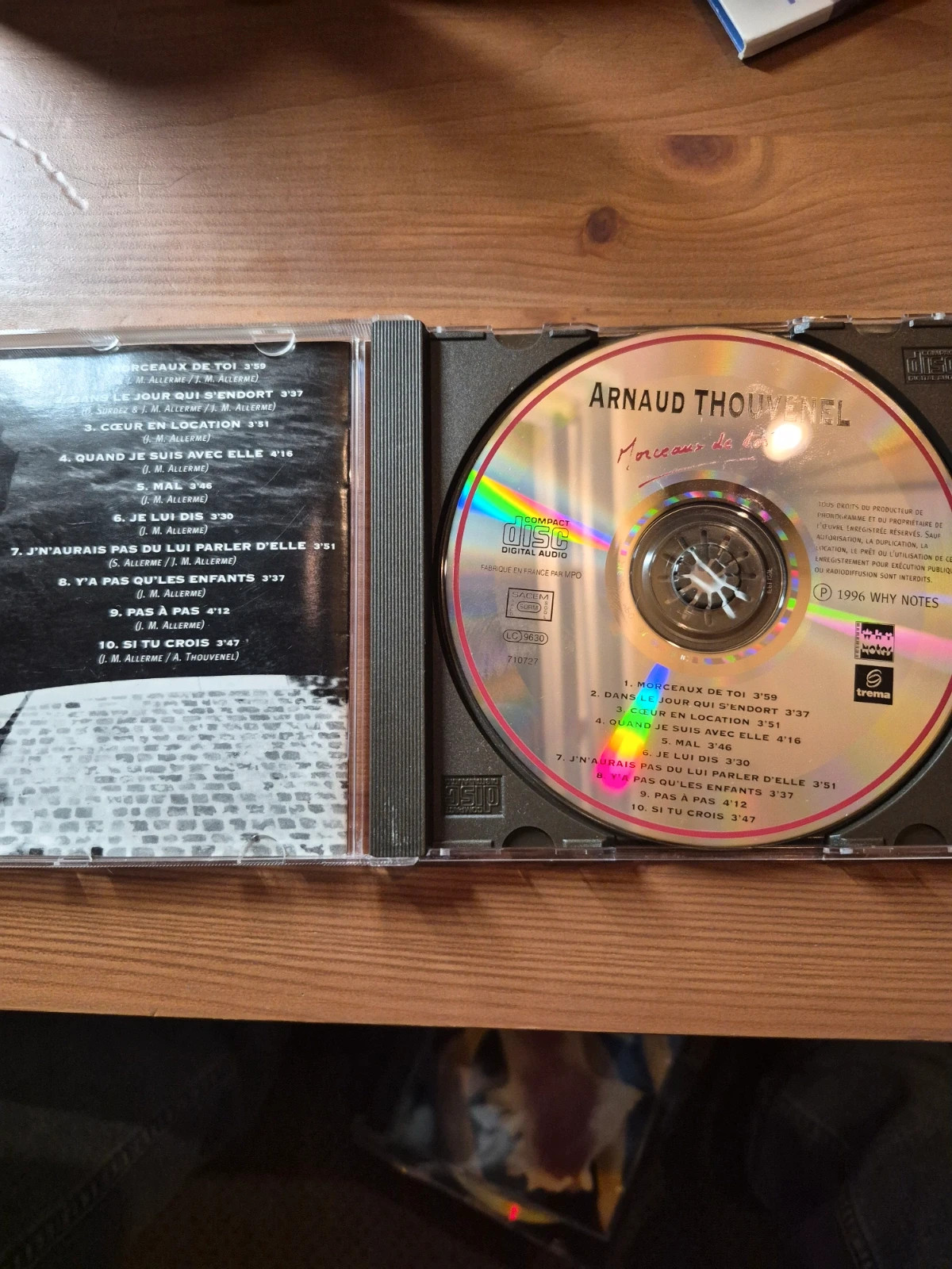 Cd audio Arnaud Thouvenel (morceau de toi) 3