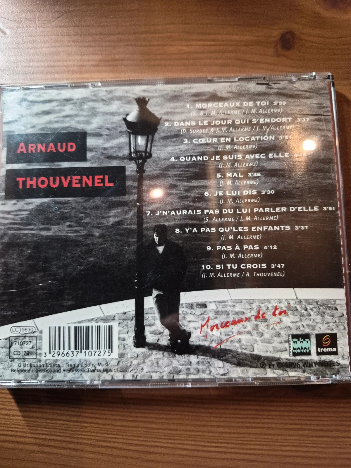 Cd audio Arnaud Thouvenel (morceau de toi) 2