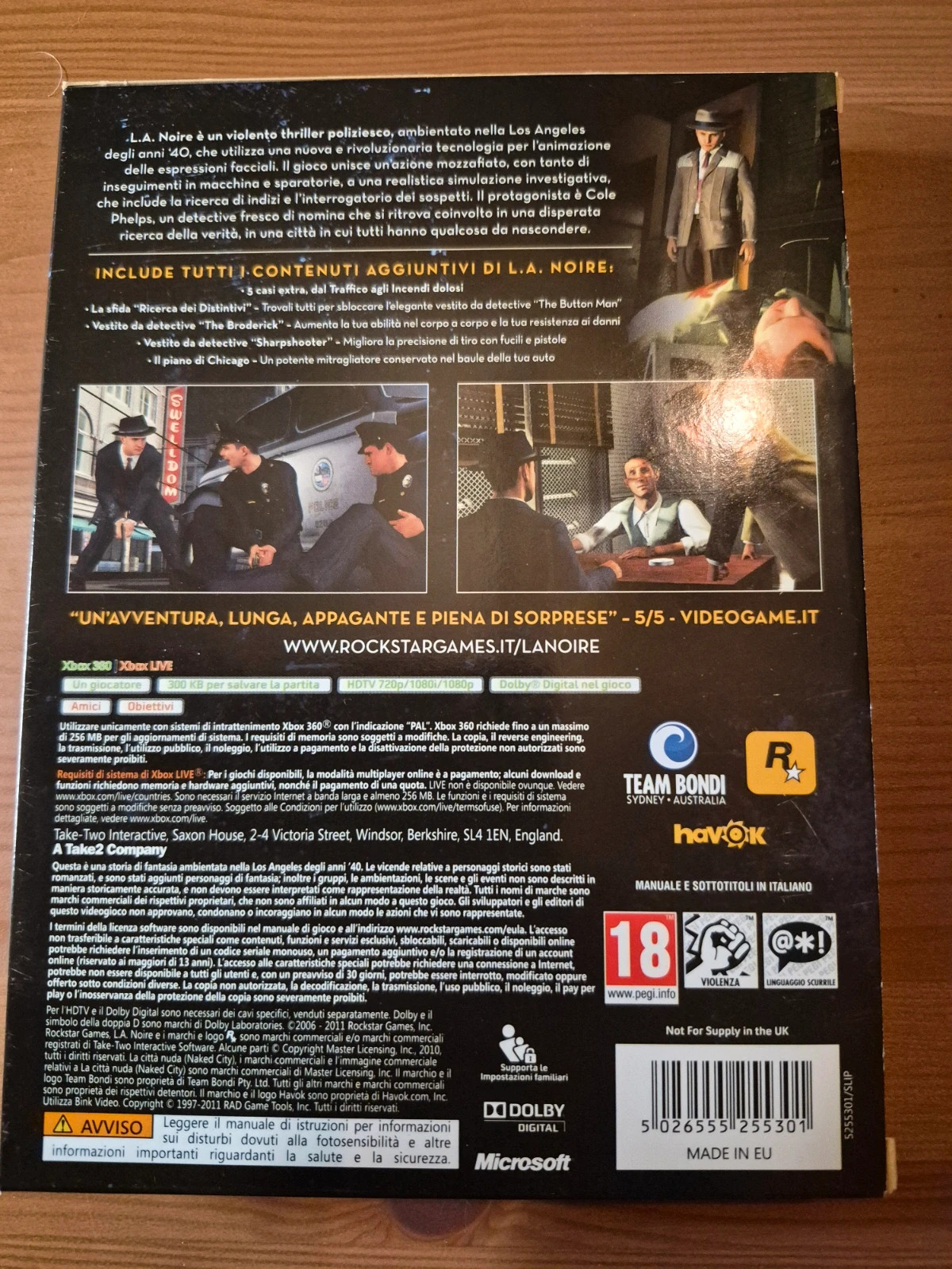 Jeu L.A noire édition complète pour Xbox 360 2