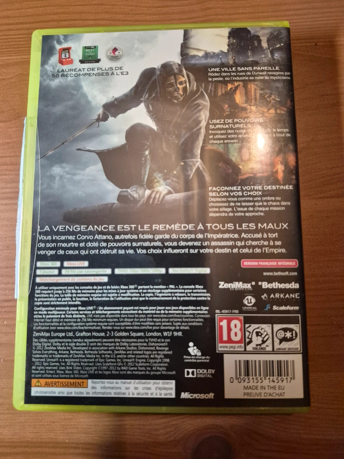 Jeu Dishonored pour Xbox 360 complet 2