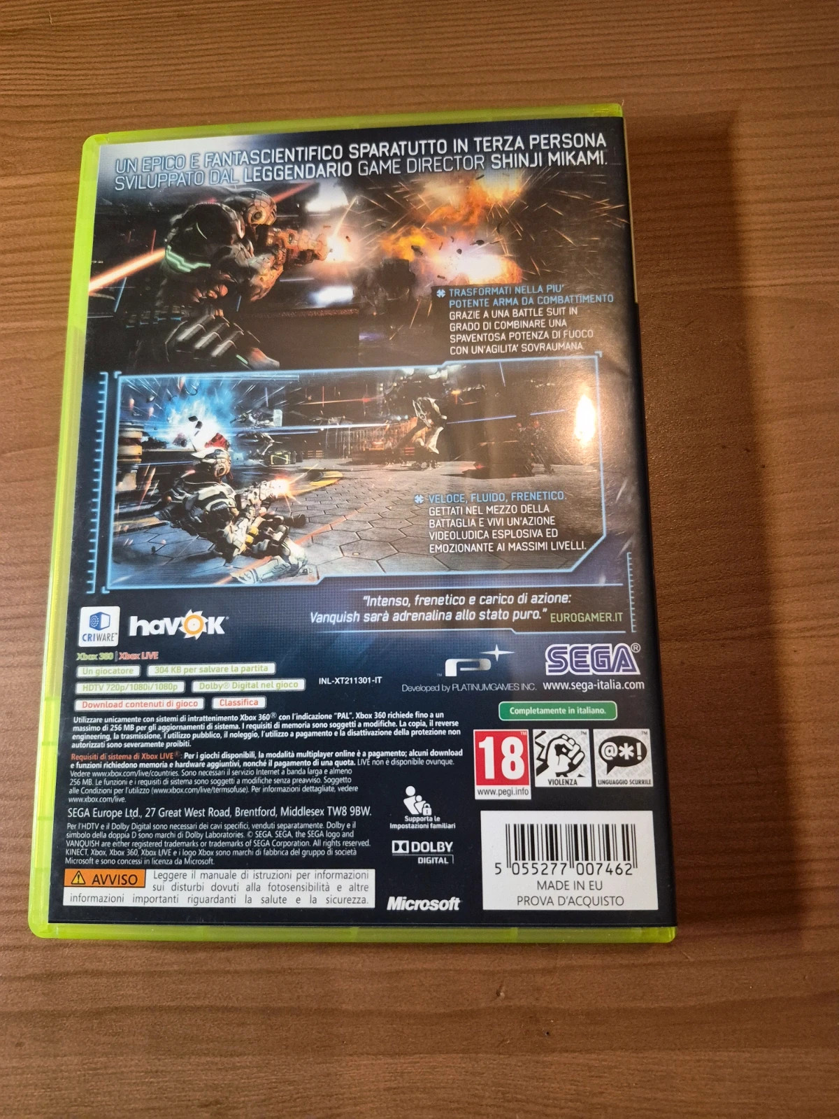 Jeu Vanquish pour xbox 360 complet 2