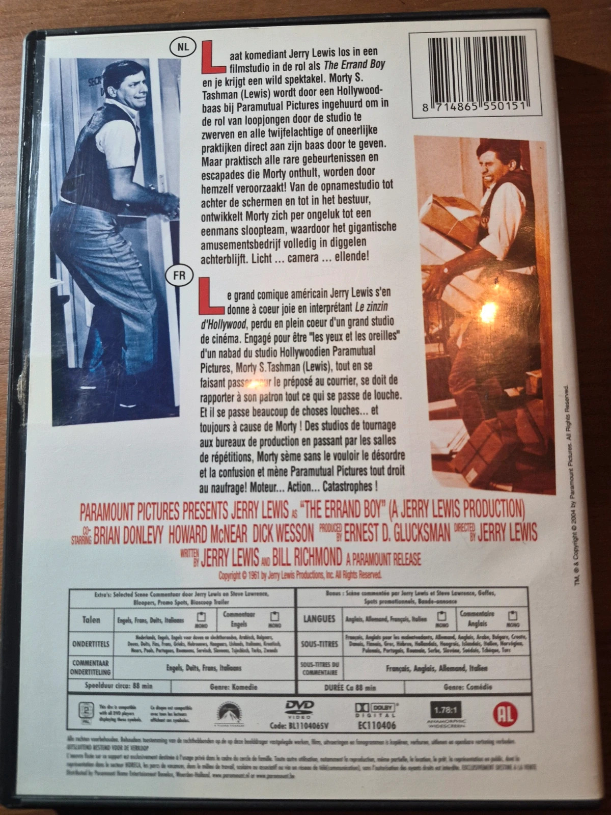 Dvd Jerry Lewis the errand boy 2