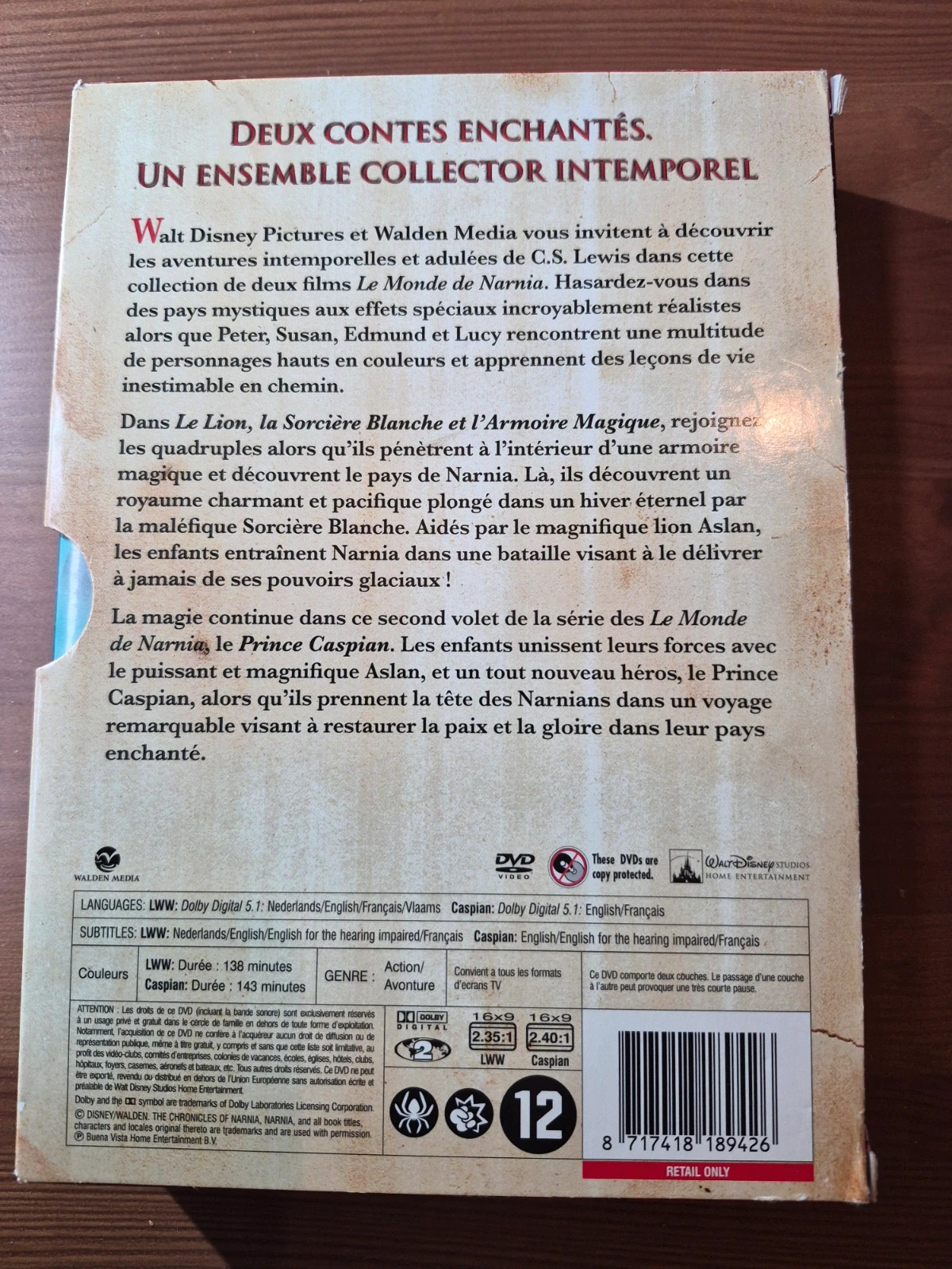 Coffret dvd le monde de narnia 2