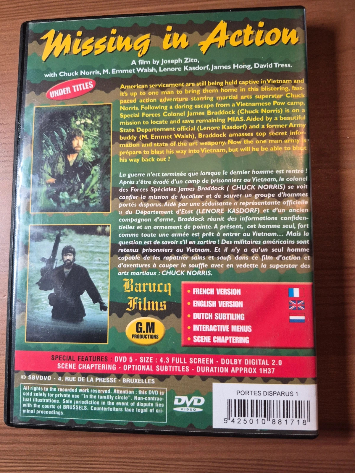 Dvd portés disparus (Chuck norris) 2