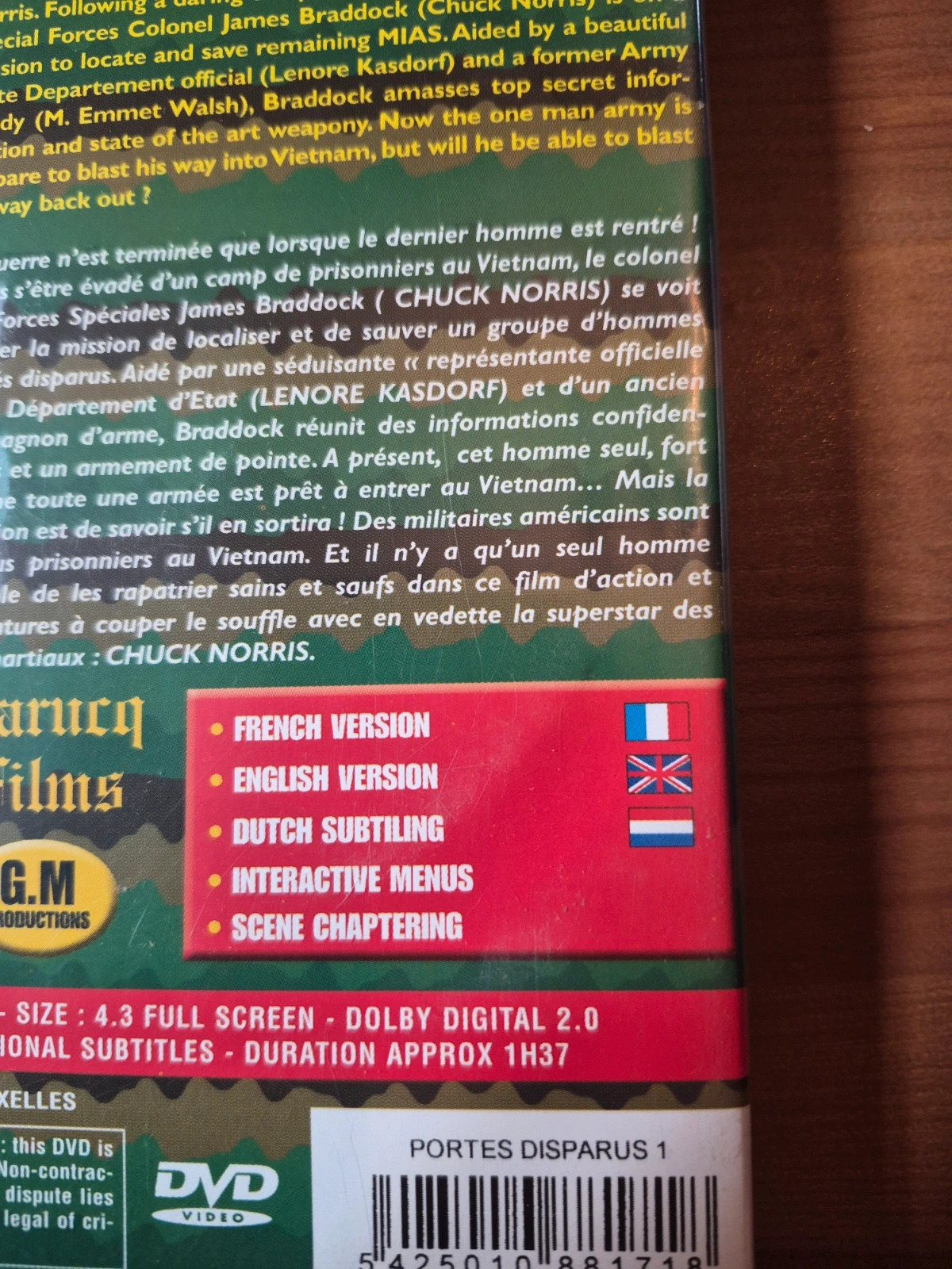 Dvd portés disparus (Chuck norris) 3