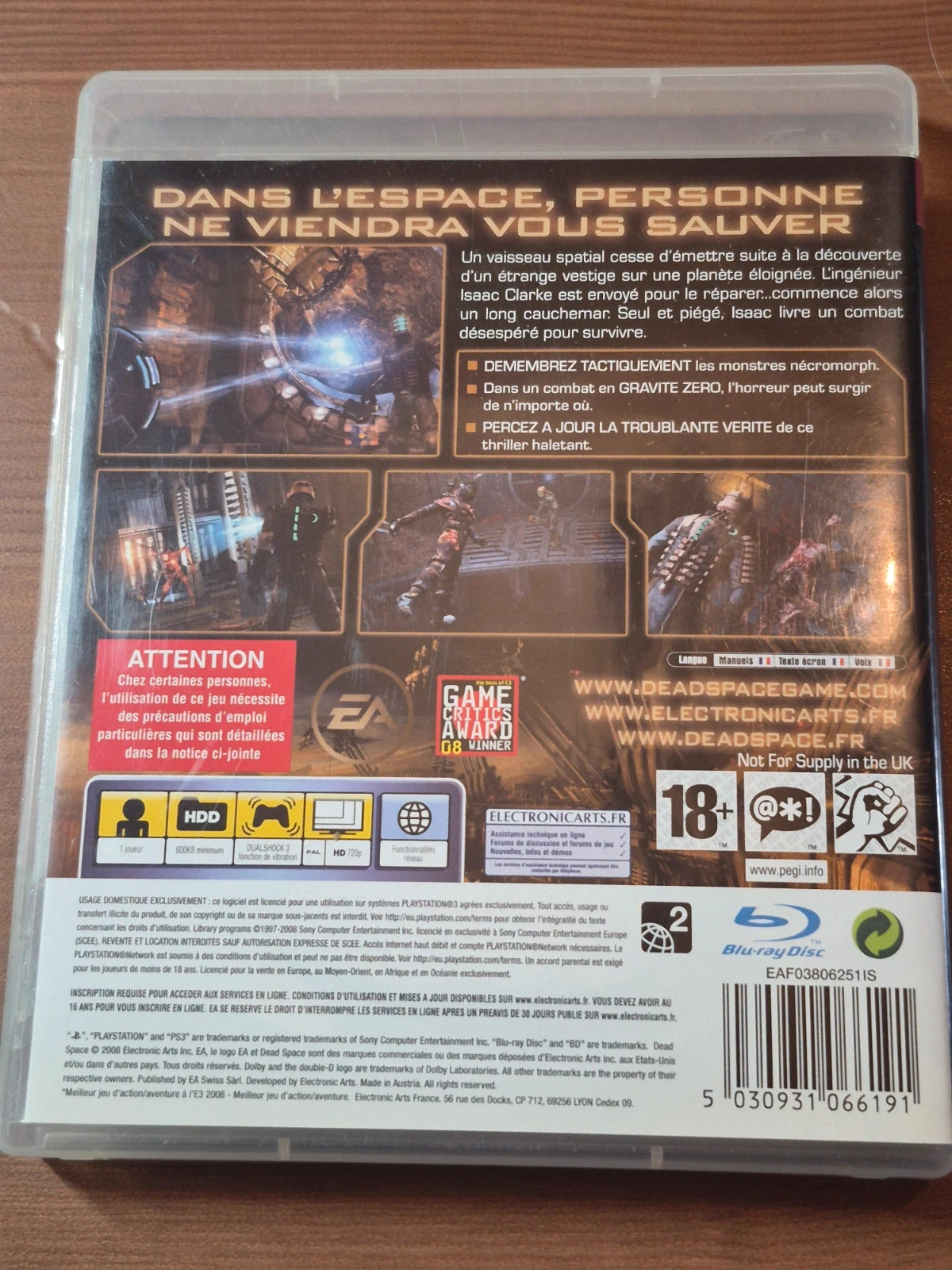 Jeu Dead Space pour PS3 complet 2