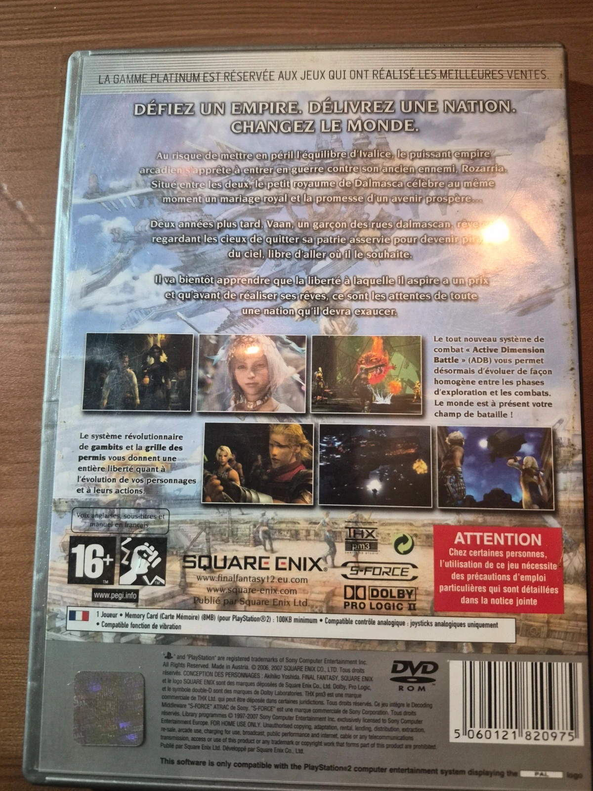 Jeu Final Fantasy XII version platinum complet 2