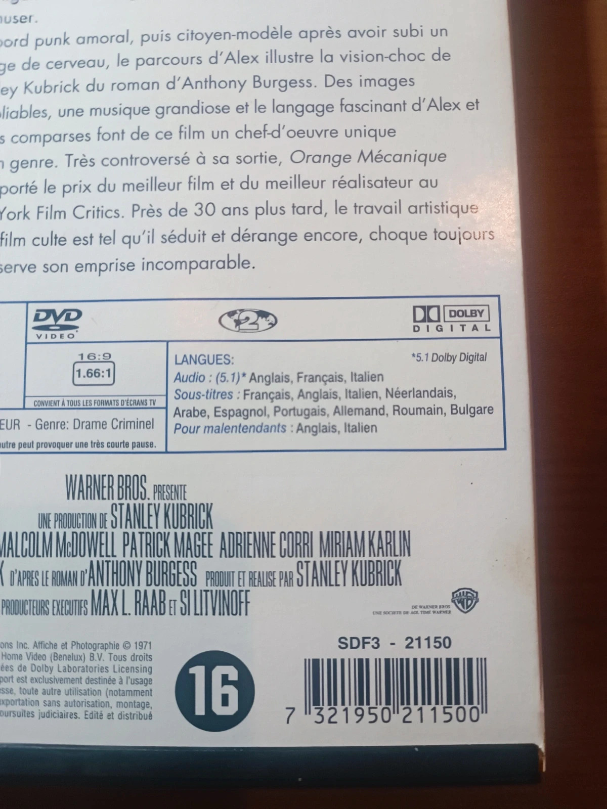 Dvd Orange Mecanique 3