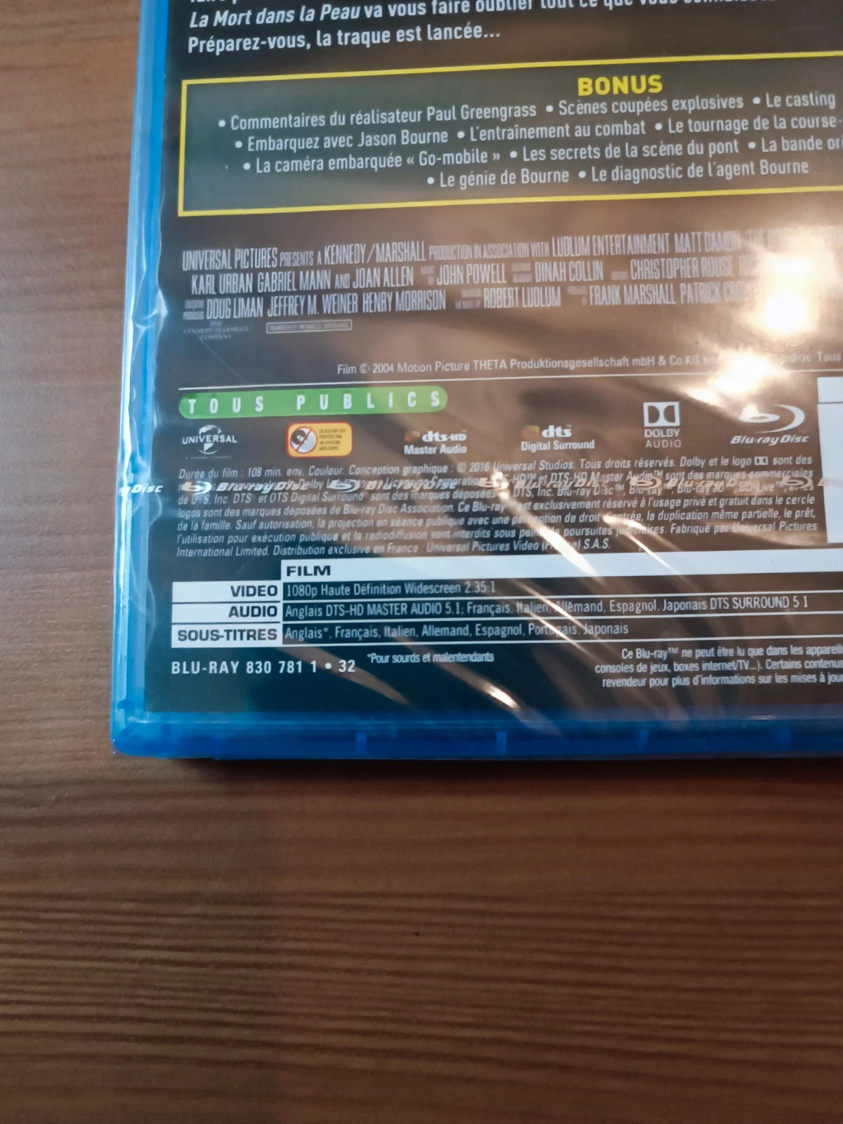 Blu-ray Jason Bourne la mort dans la peau sous blister 3