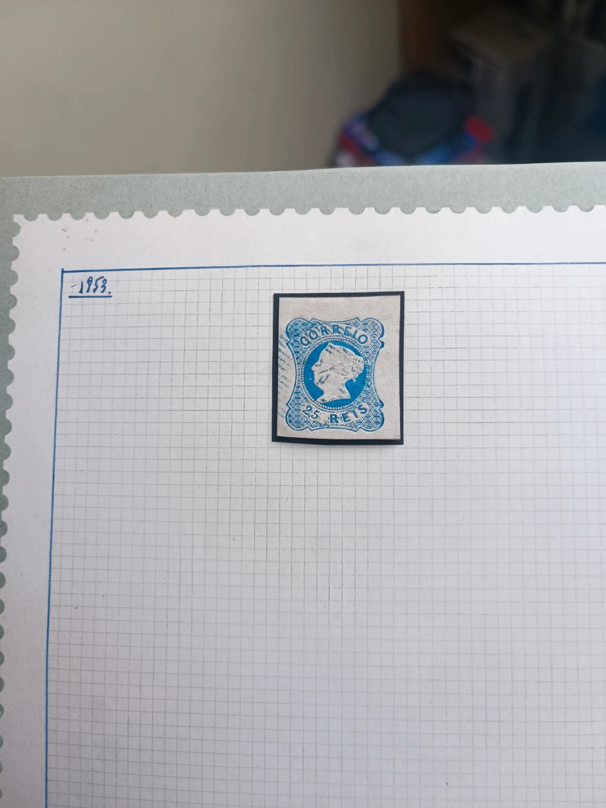 Timbre Portugal 25 reis 1853 3