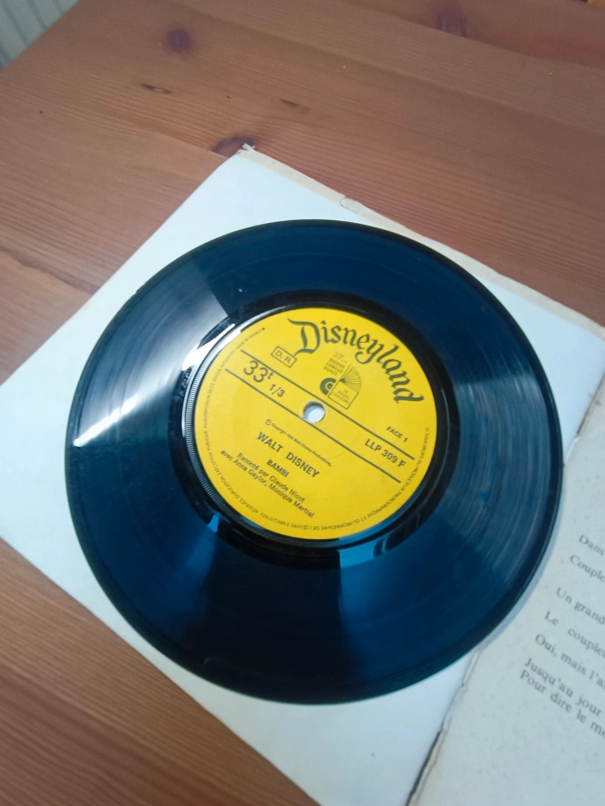 Vinyle-livre Bambi raconté par claude nicot et anna gaylor 5