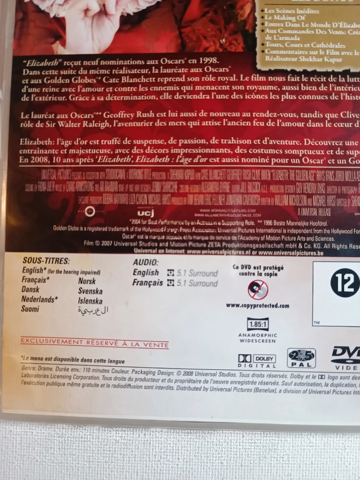 Dvd Elizabeth L' age D' or 3