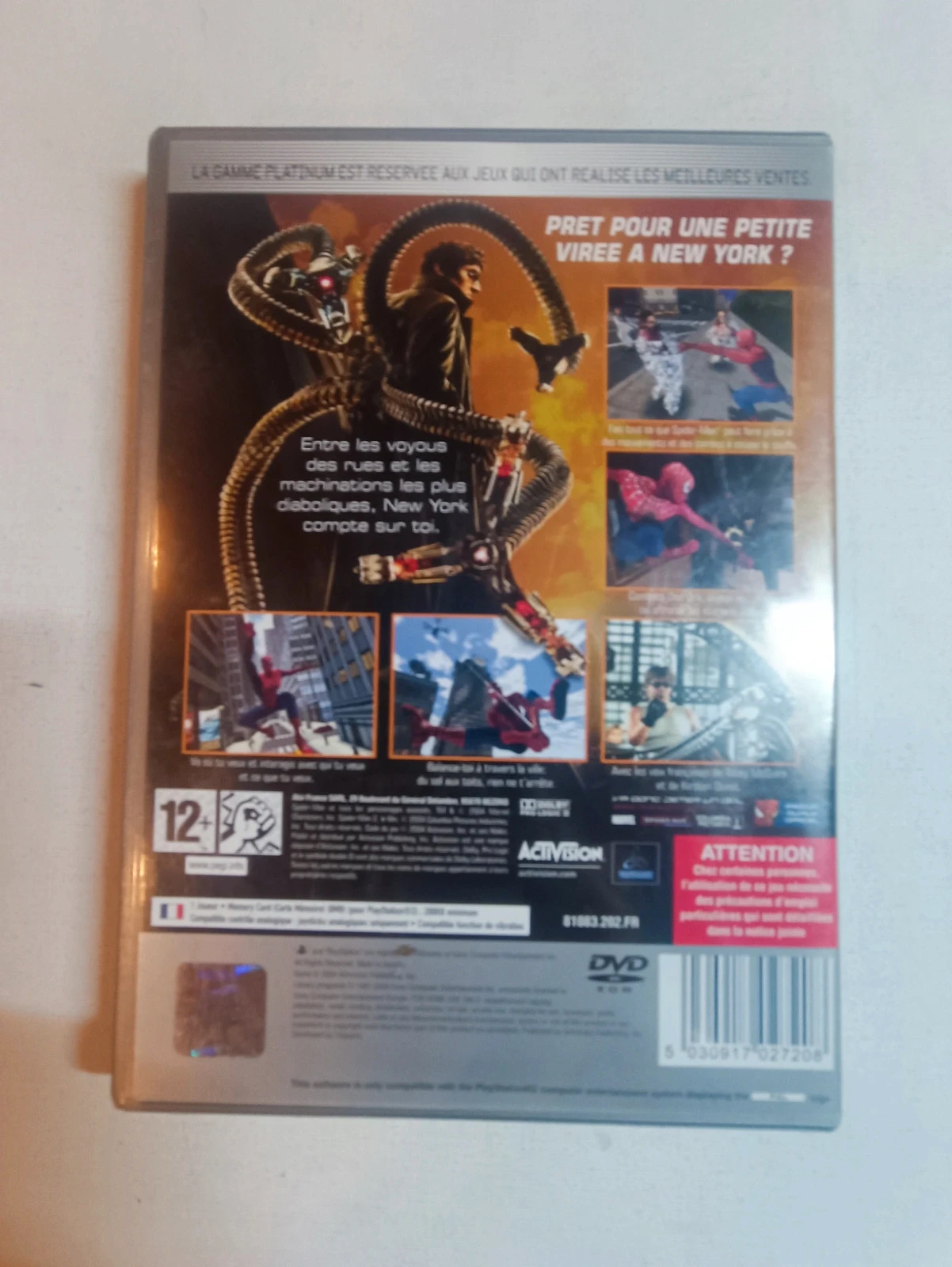 Jeu Spiderman 2 version Platinium pour PS2 2