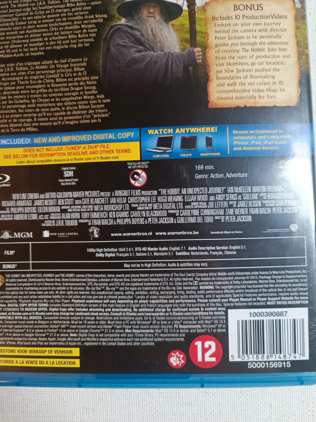 Blu-ray Hobbit un voyage inattendu 3