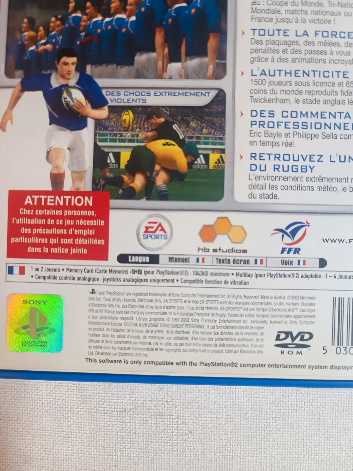 Jeu Rugby 2004 pour PS2 complet 3