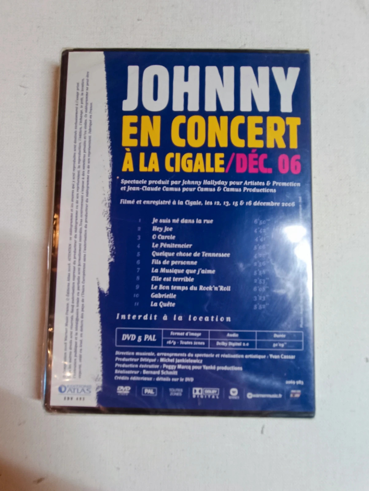 Dvd Johnny Hallyday en concert à la cigale dec/06 sous blister 2