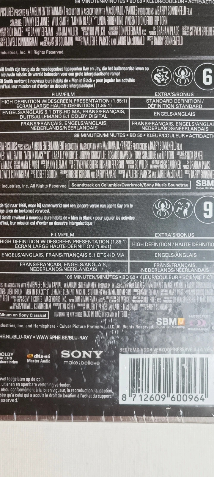 Coffret de 3 Blu-ray Men In Black Trilogy sous blister 4