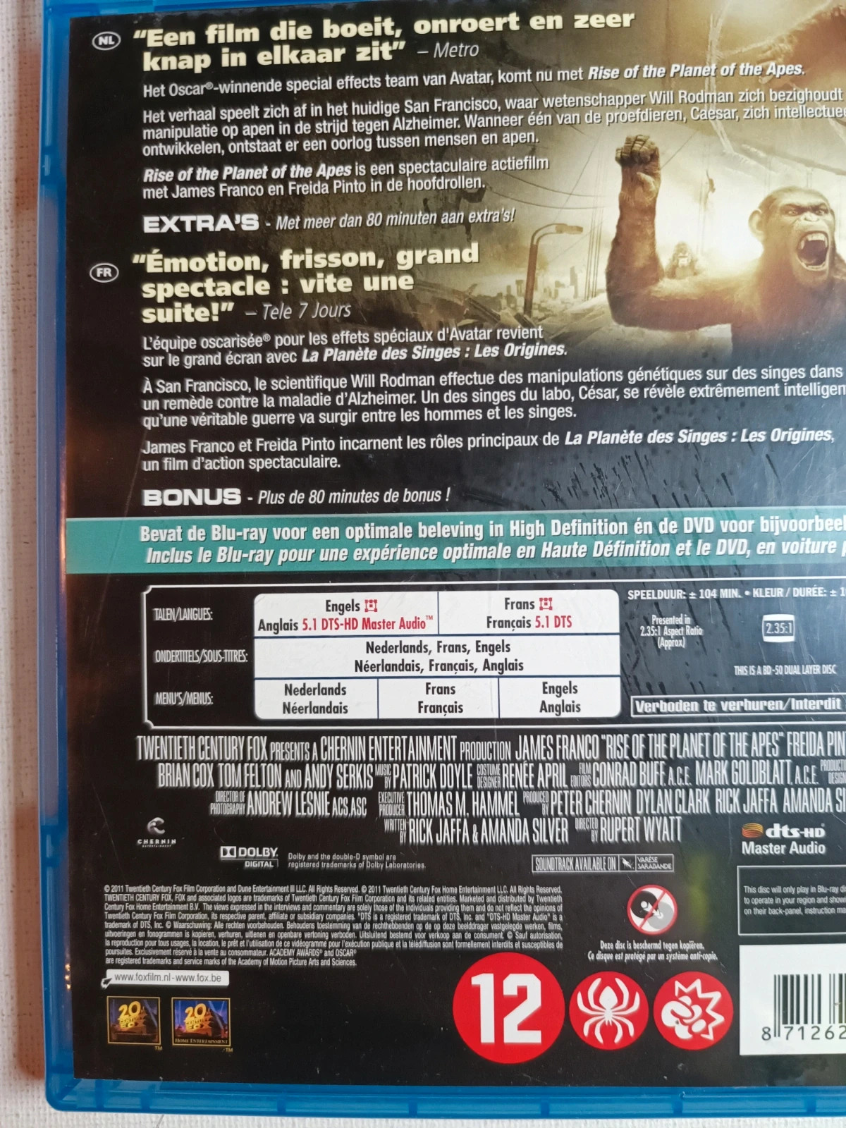 Blu-ray + Dvd La Planète des singes 4
