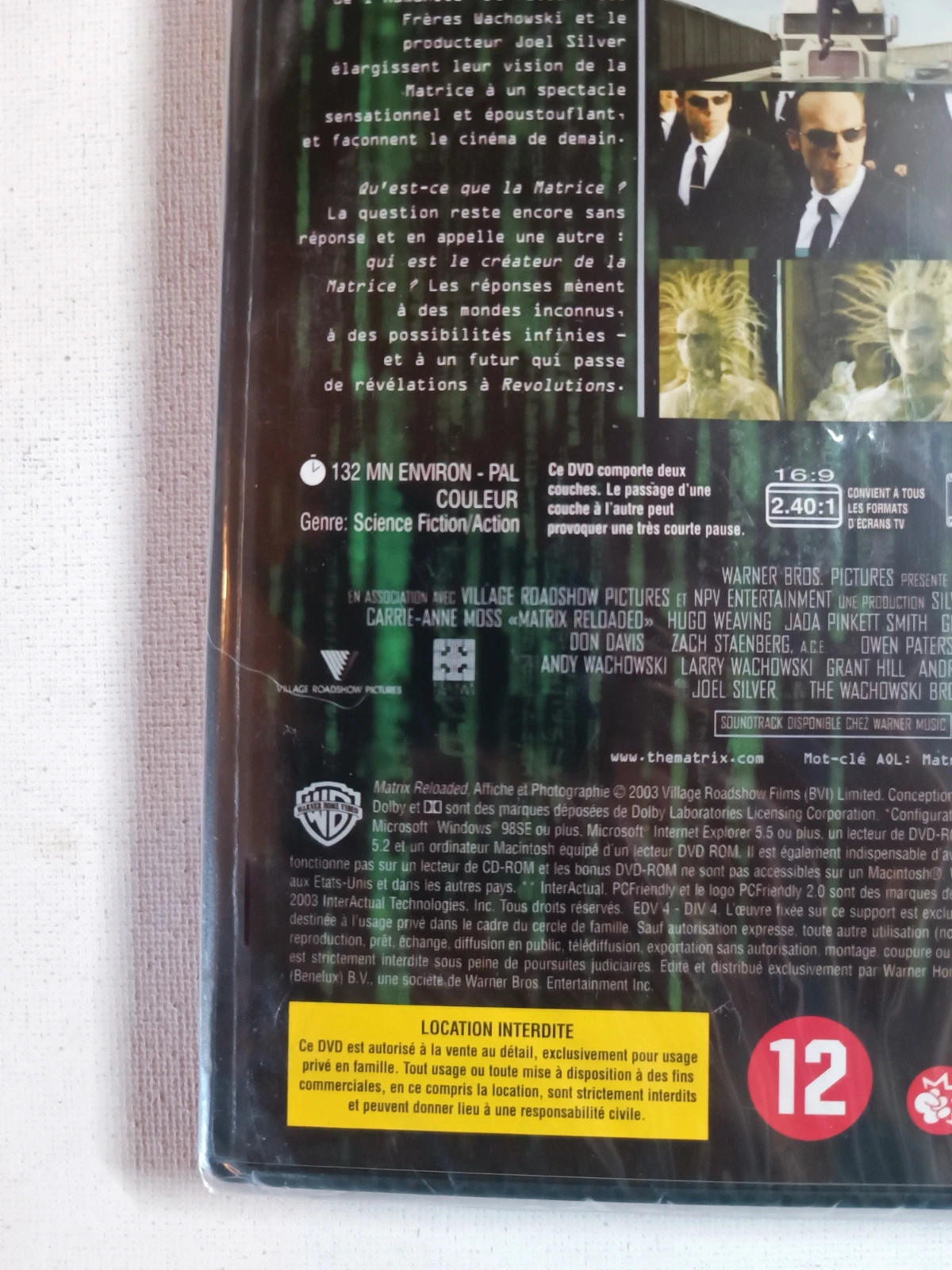 Dvd Matrix Reloaded sous blister 3