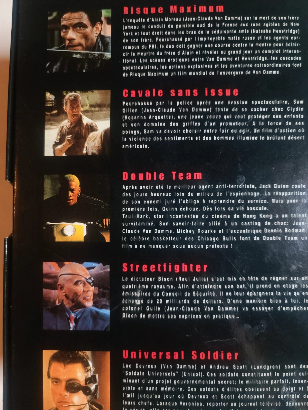 Coffret de 5 VHS donc 3 sous blister Jean Claude Vandamme 3