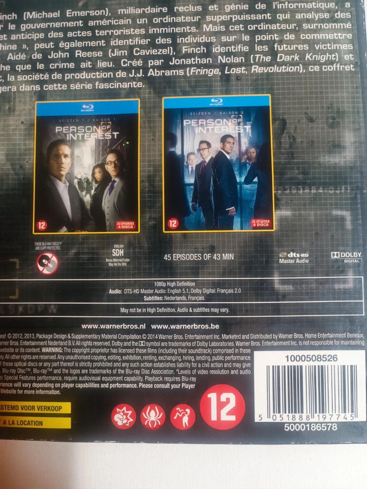 Coffret de 8 Blu-ray Person of interest saison 1 et 2 5