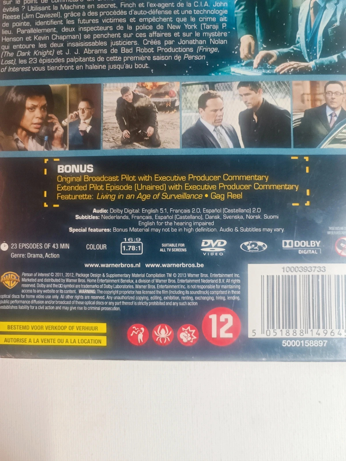 Coffret Dvd Person of interest saison 1 sous blister 3