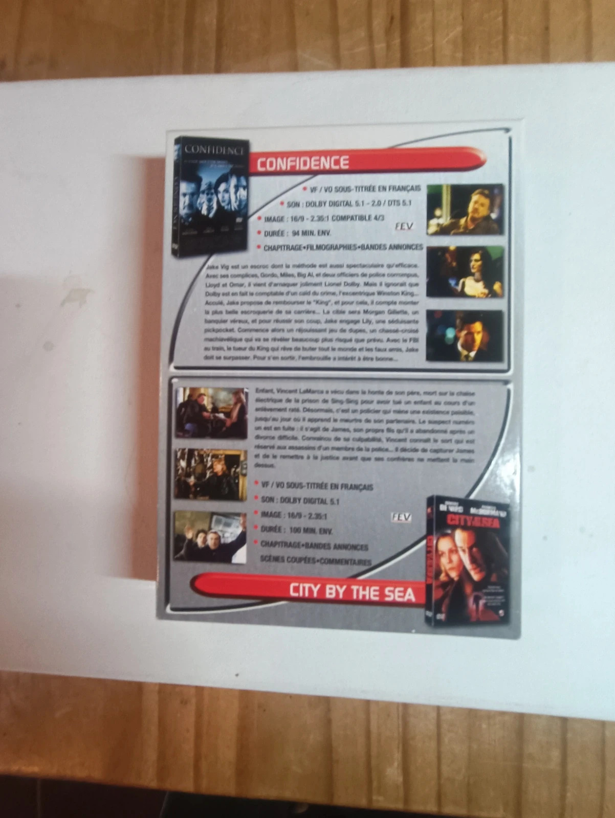 Coffret de 2 Dvd "Confidence" " City by the sea" 2