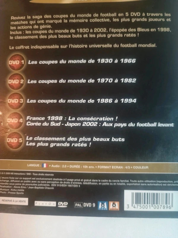 Coffret de 5 Dvd L'équipe La Grande Histoire Du Football 1930-2002 3
