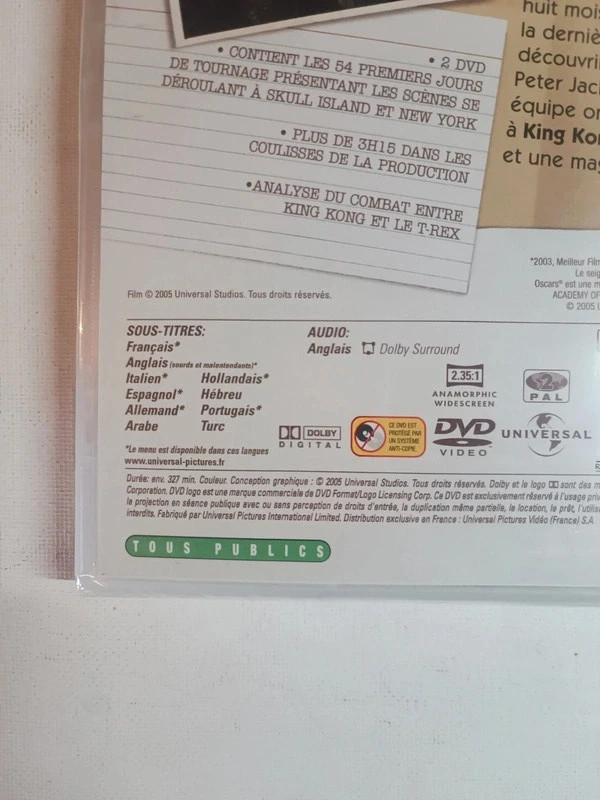 Dvd King Kong edition collector sous blister 3