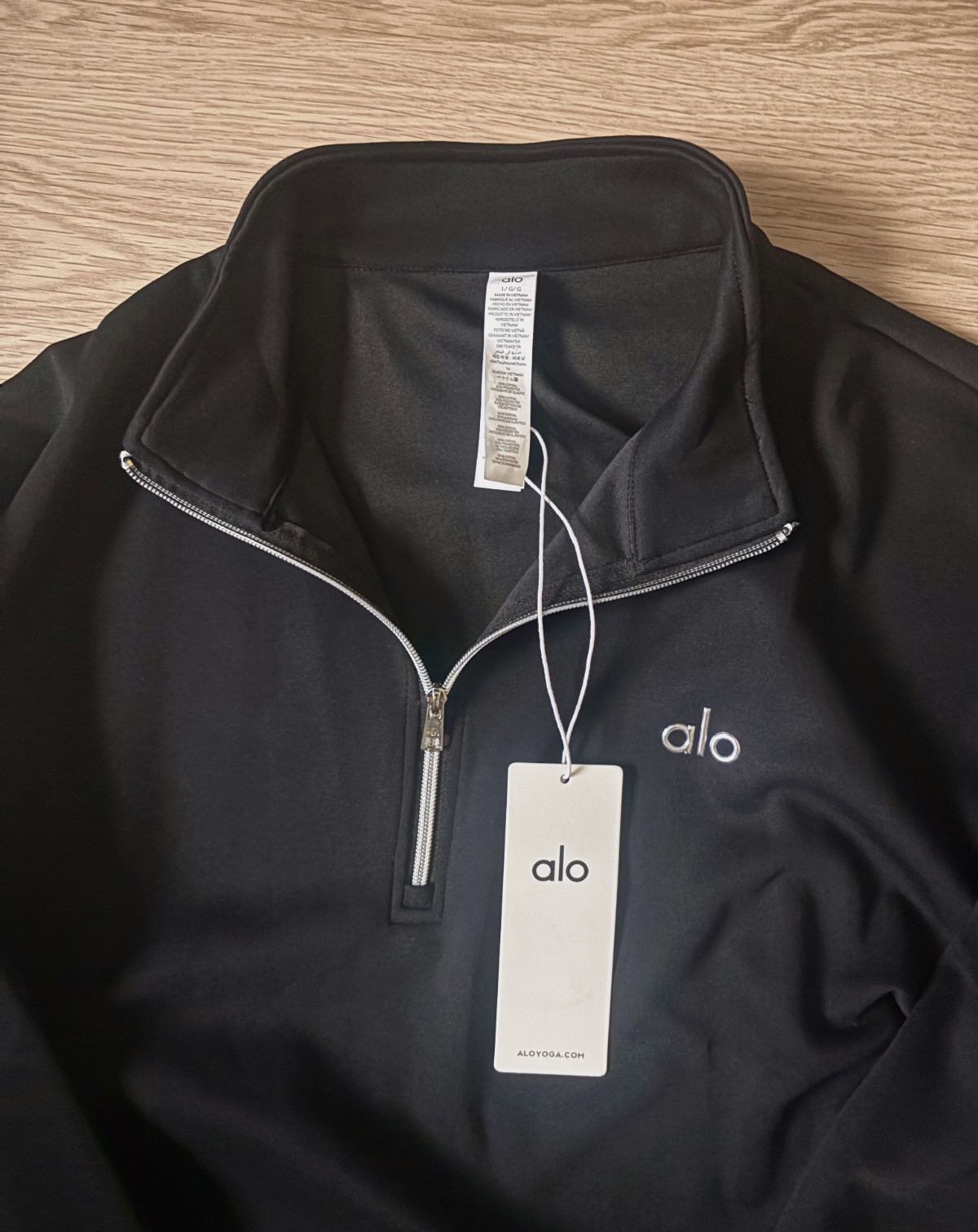 Alo Yoga Quarter-Zip Sweatshirt Black Size L – Alo Yoga – taille L 2