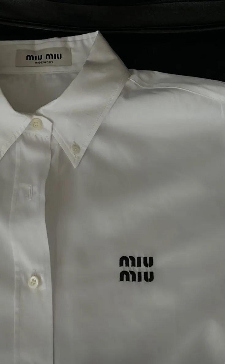 Chemise Miu Miu blanche logo