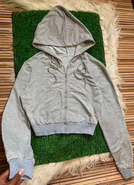 Jogging gris chiné crop top femme 2