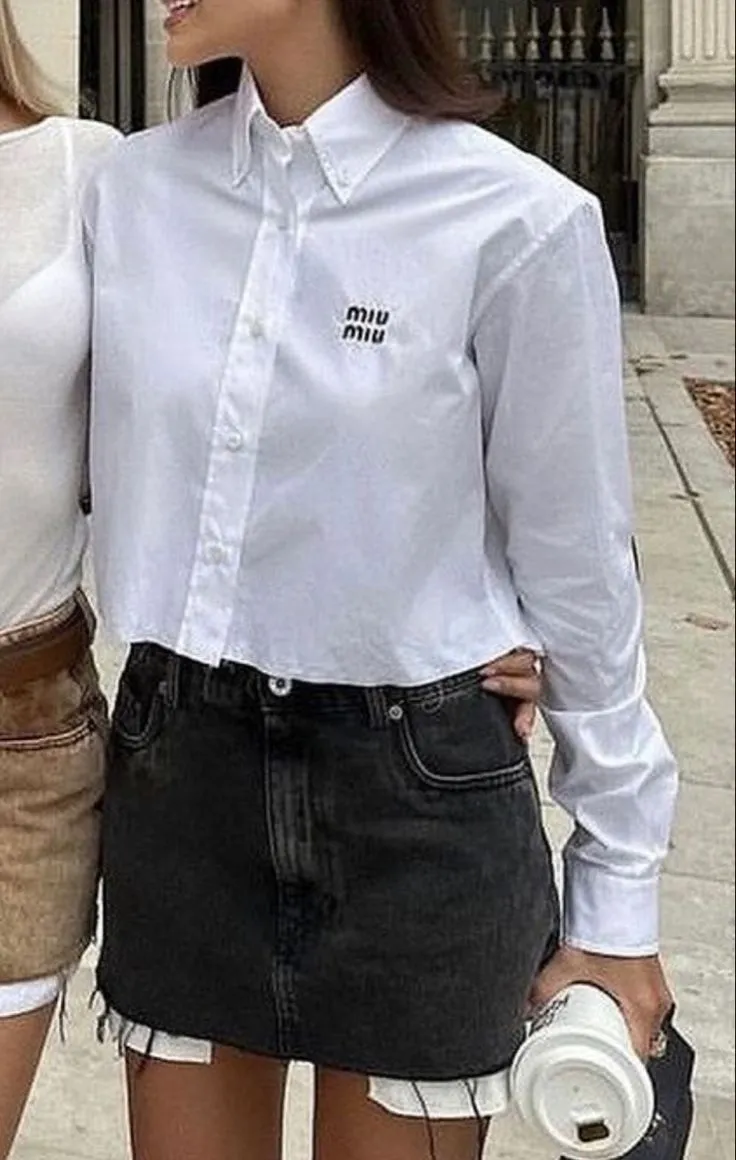 Chemise Miu Miu blanche logo 2