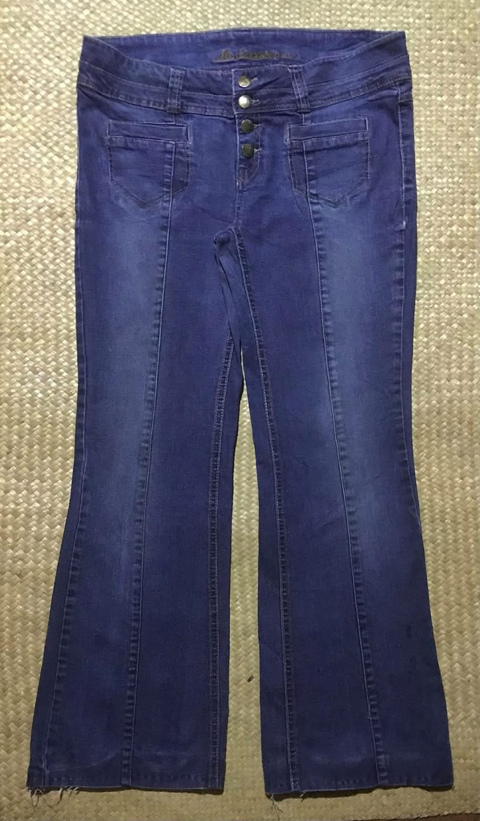 Top à carreaux rose et jean taille haute évasé 3
