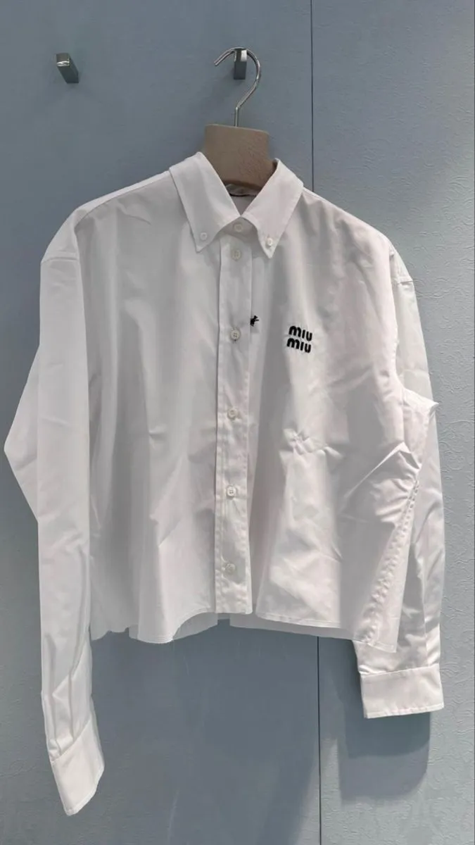 Chemise Miu Miu blanche logo 3