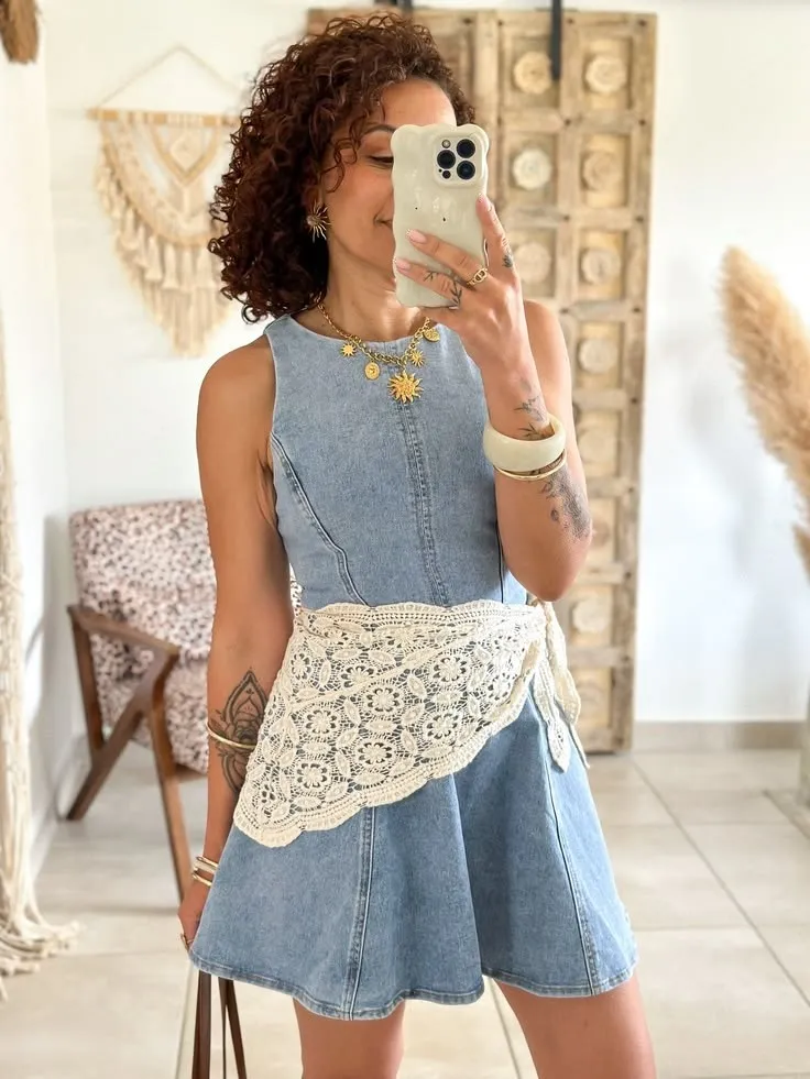 Robe denim courte été casual chic