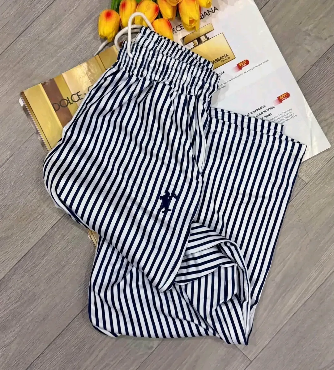 Ensemble pyjama rayé bleu blanc