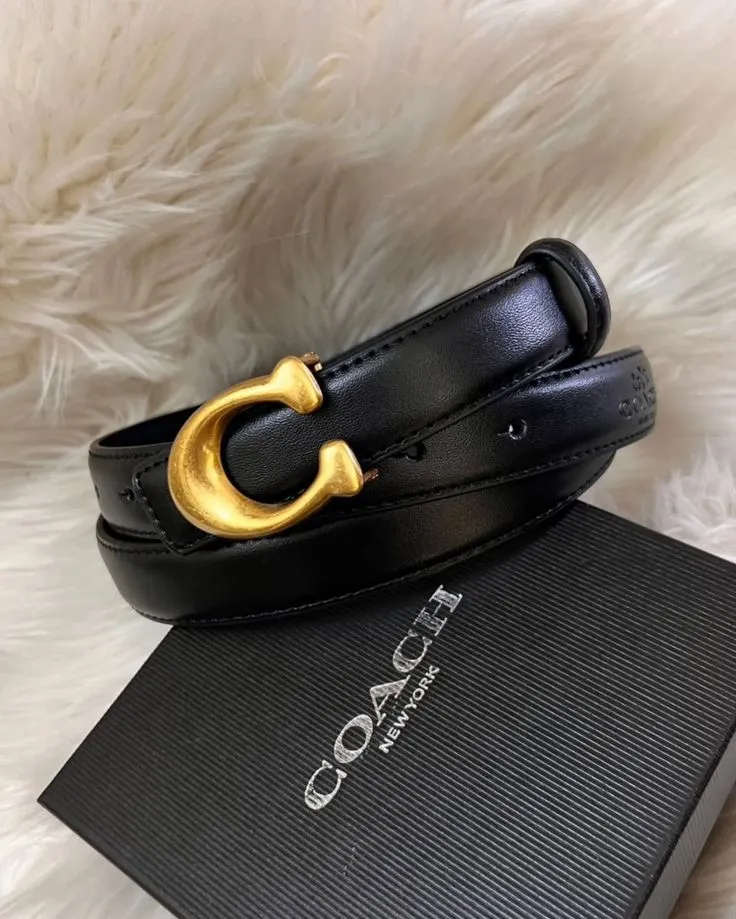 Ceinture noire boucle C dorée 3