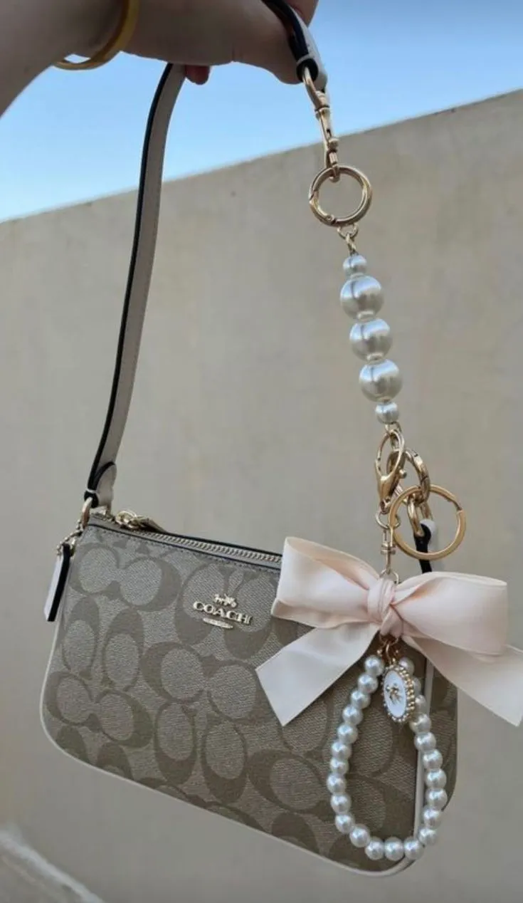 Coach Pochette Signature Avec Strap Perles