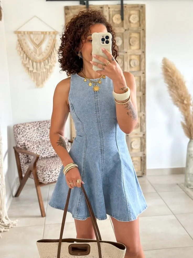 Robe denim courte été casual chic 2