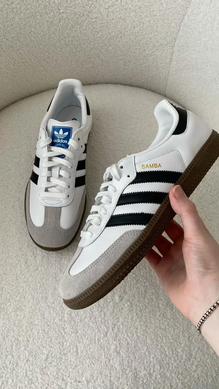 Adidas Samba et Adidas sneakers blanc noir 3