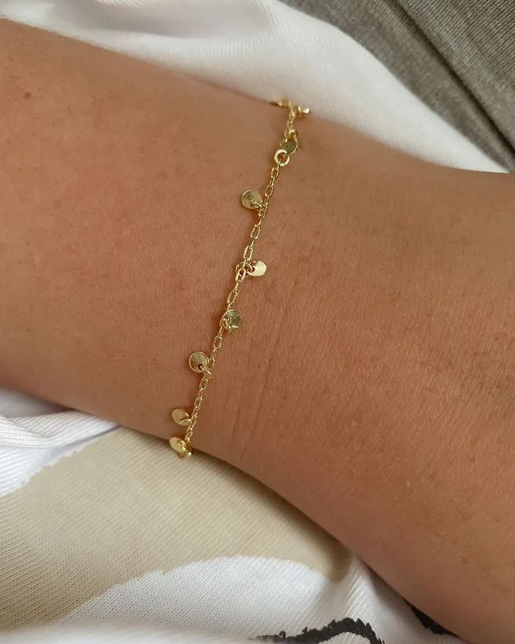 Bracelet chaîne dorée pampilles