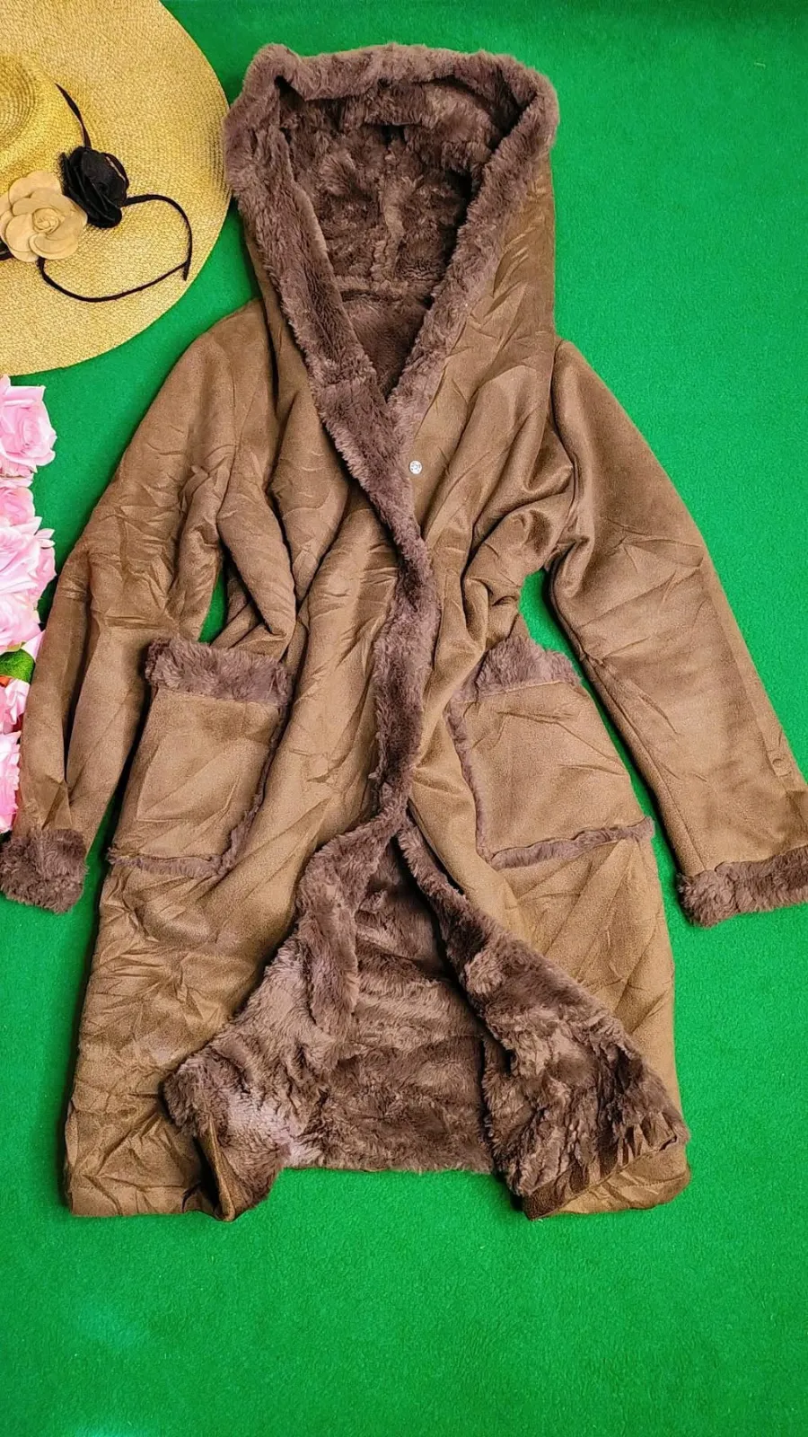 Manteau Jolie vintage coupe large marron