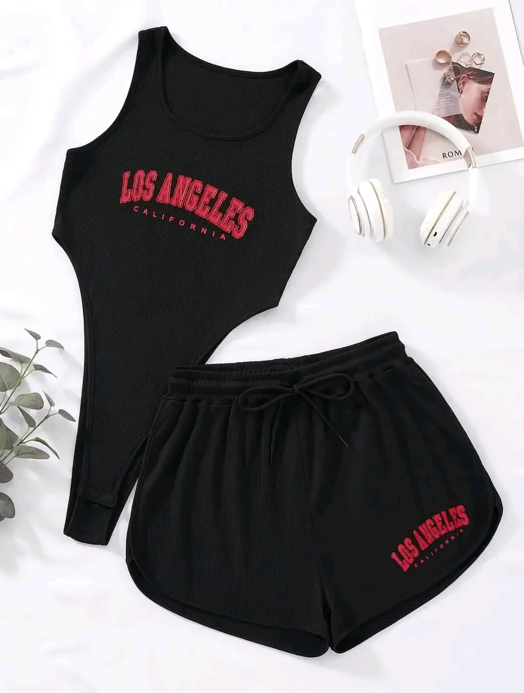 Ensemble Los Angeles débardeur et short noir