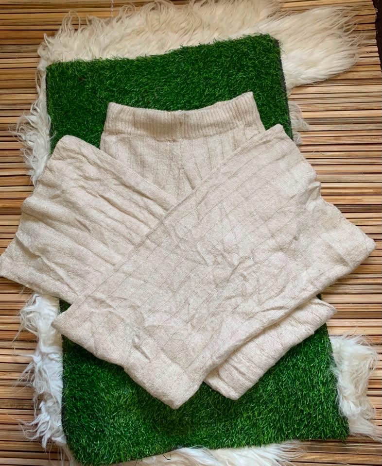pant flare épais crème côtelé 3