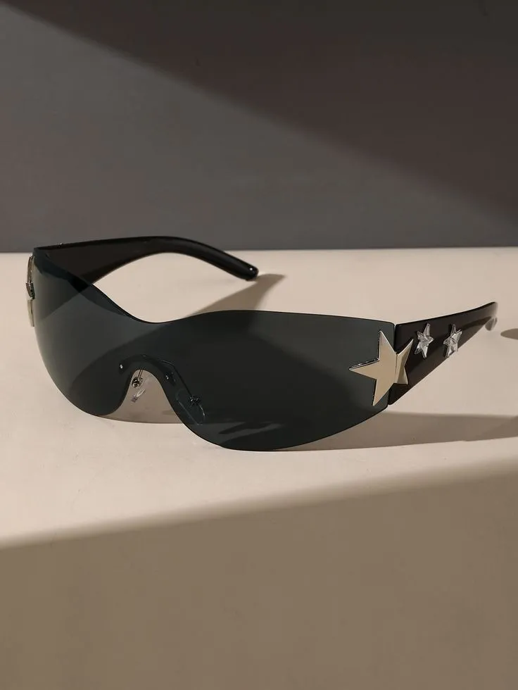 Lunettes de soleil futuriste monture transparente 3