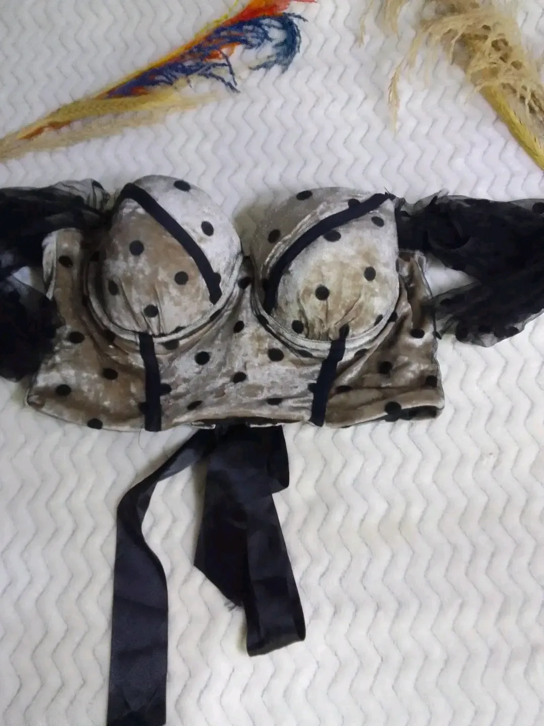 Haut motif pois noir 2