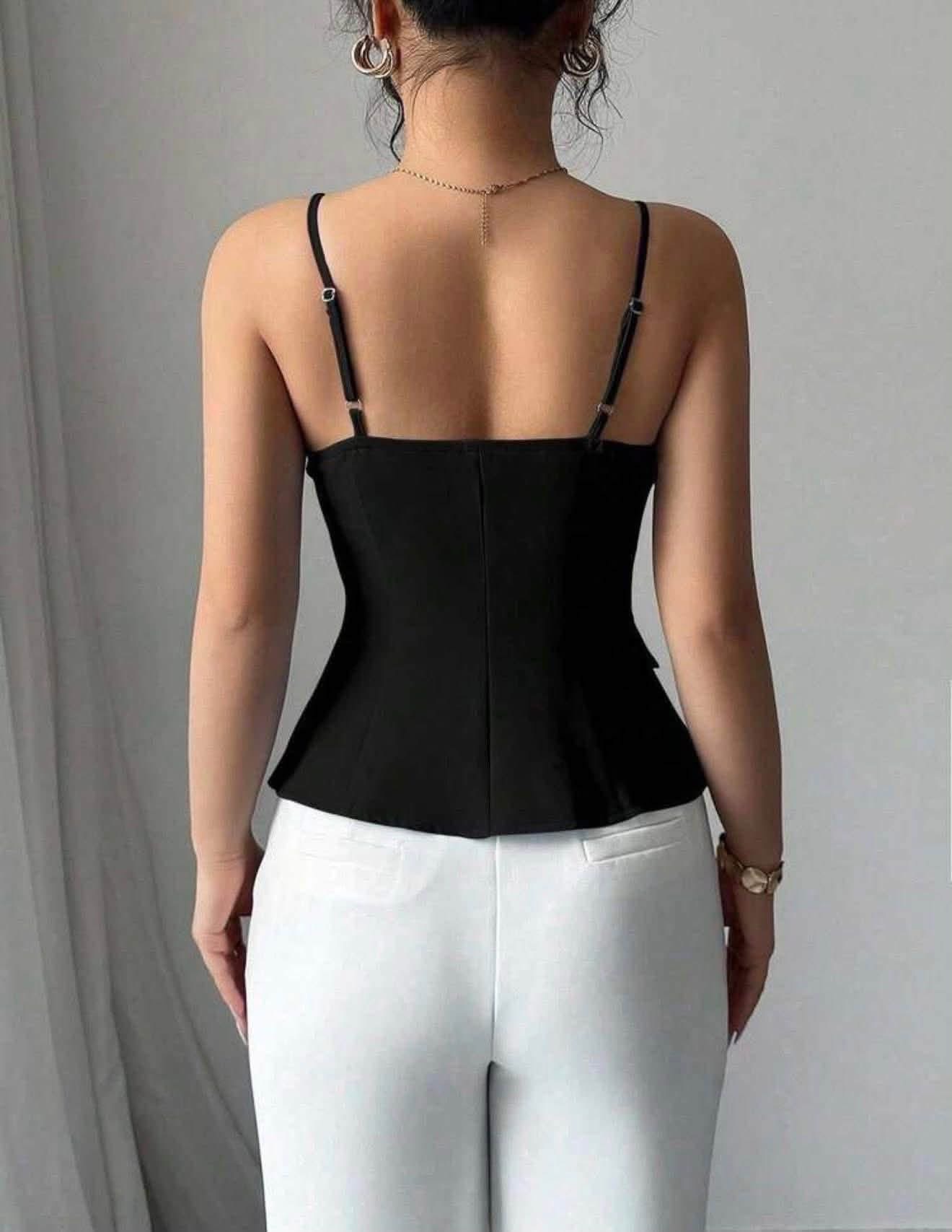 Corset noir avec bretelles fines