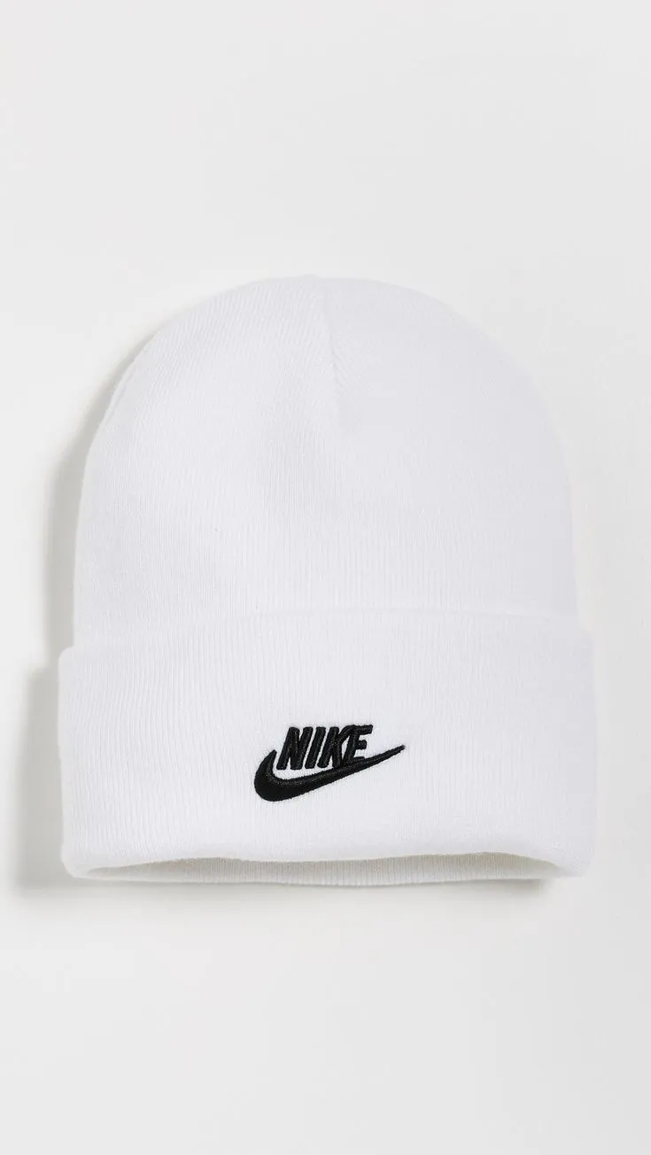 Bonnet Nike blanc logo noir 3